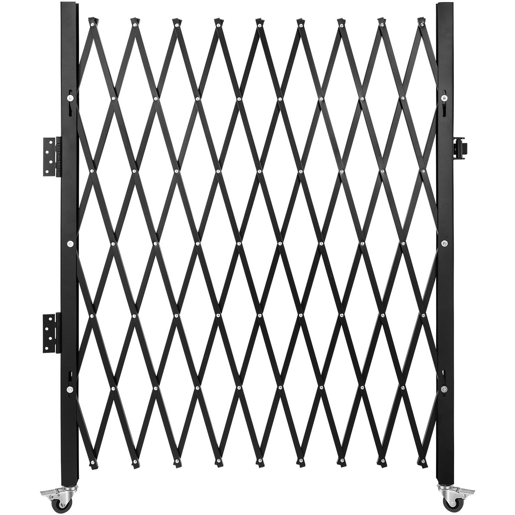 VEVOR Puerta de seguridad plegable individual, de 50" de alto x 75" de ancho puerta de seguridad expandible flexible, de barricada rodante de 360°