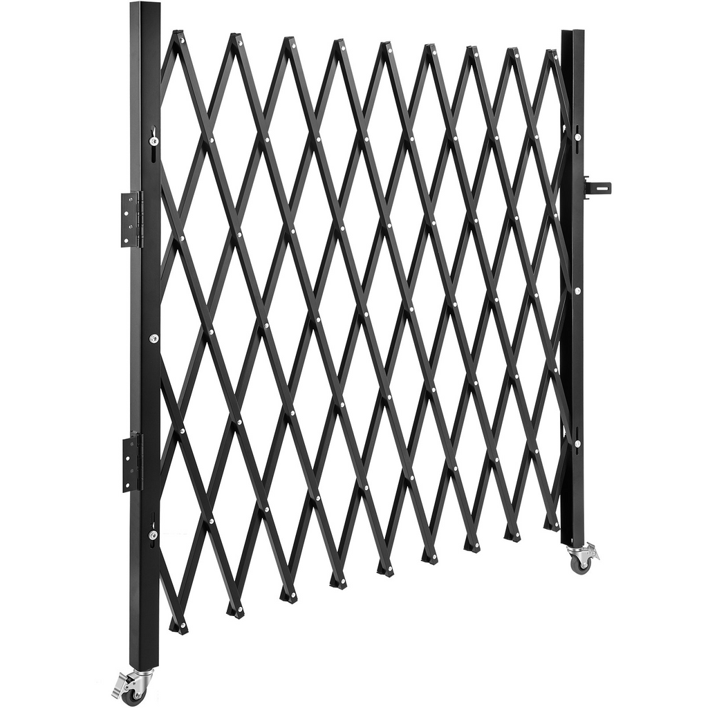 VEVOR Puerta de seguridad plegable individual, de 50" de alto x 75" de ancho puerta de seguridad expandible flexible, de barricada rodante de 360°