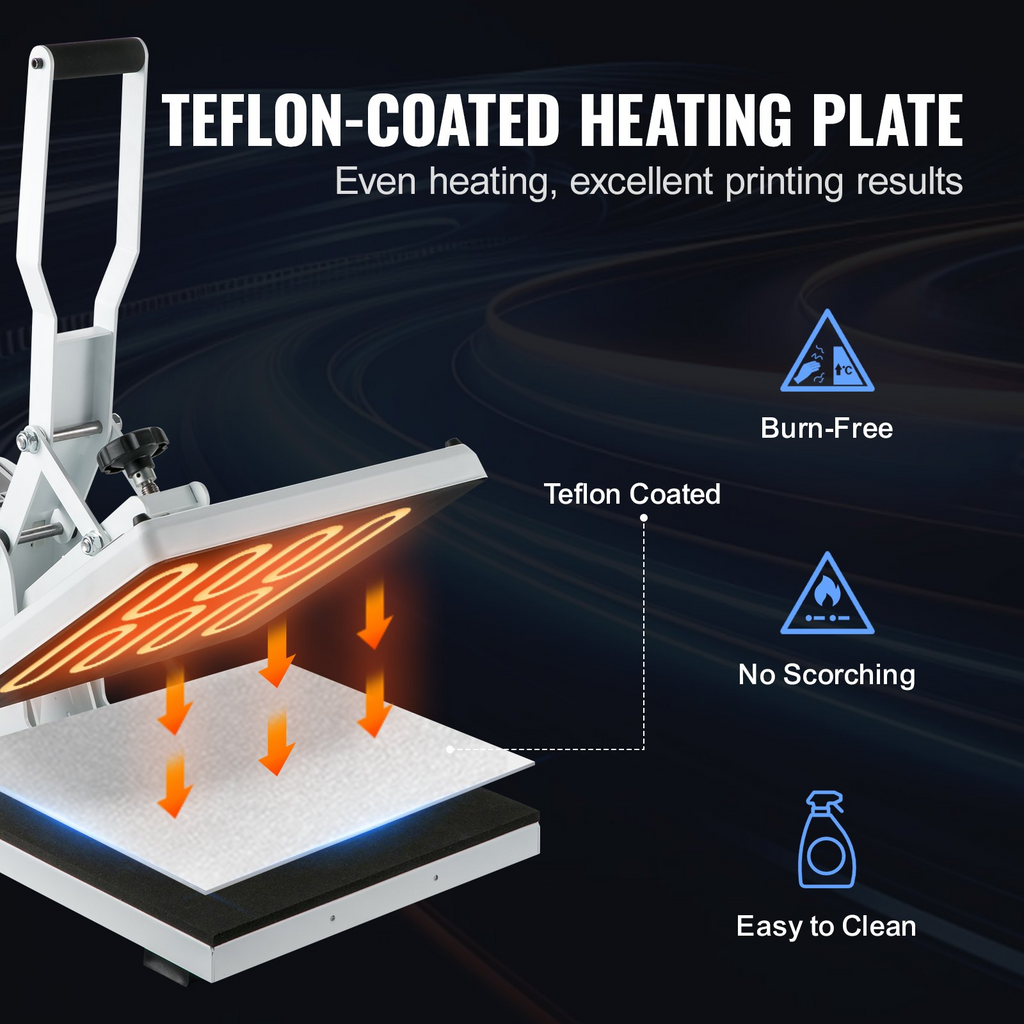 VEVOR Prensa de Calor, Máquina de Prensa de Calor 15x15, Calentamiento Rápido, Máquina de Prensa Impresora de Sublimación Industrial Digital