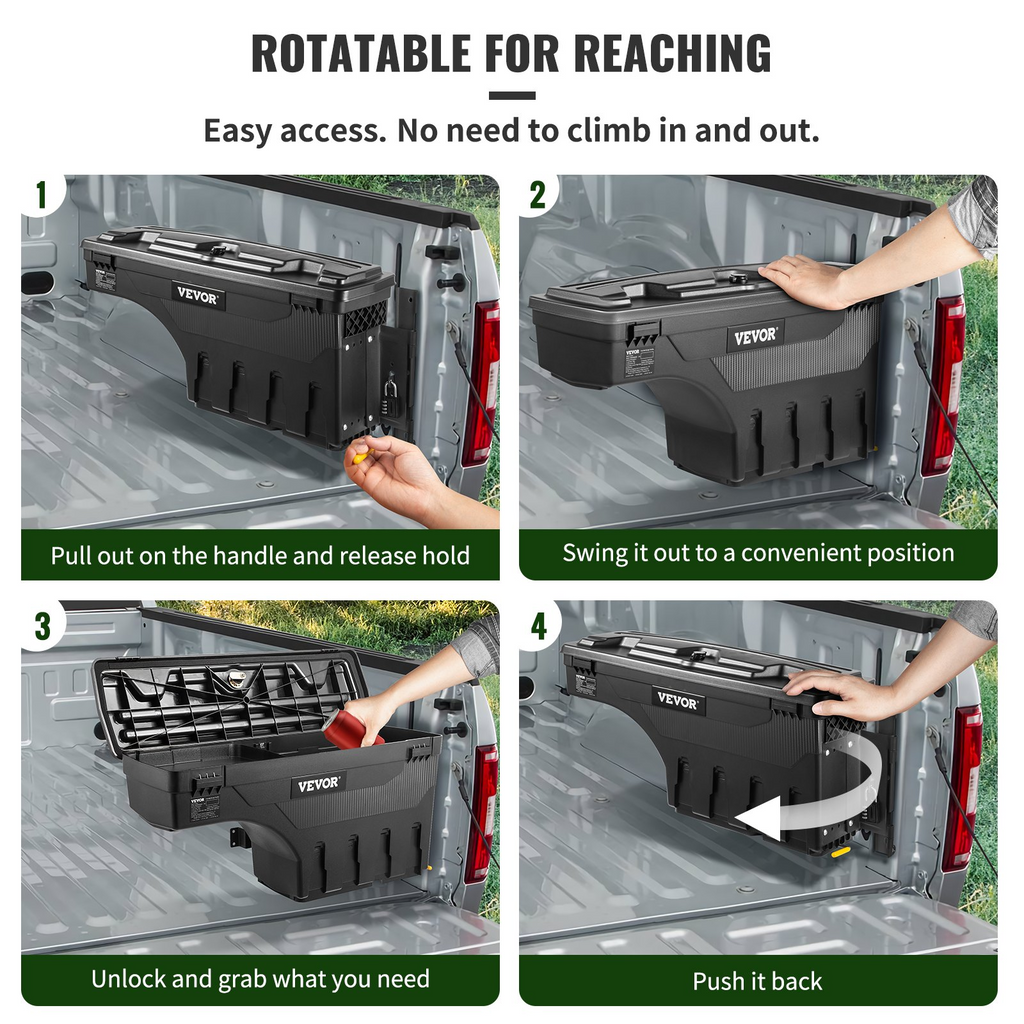 VEVOR Caja de herramientas de almacenamiento para caja de camión con cerradura para Ford F150 2015-2021 izquierda y derecha