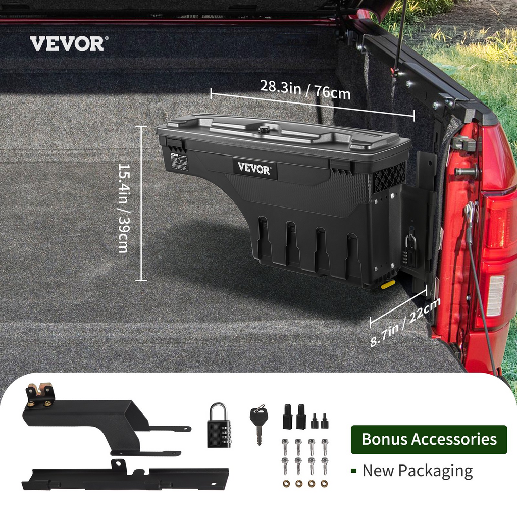 VEVOR Caja de herramientas de almacenamiento para caja de camión con cerradura para Ford F150 2015-2021 izquierda y derecha