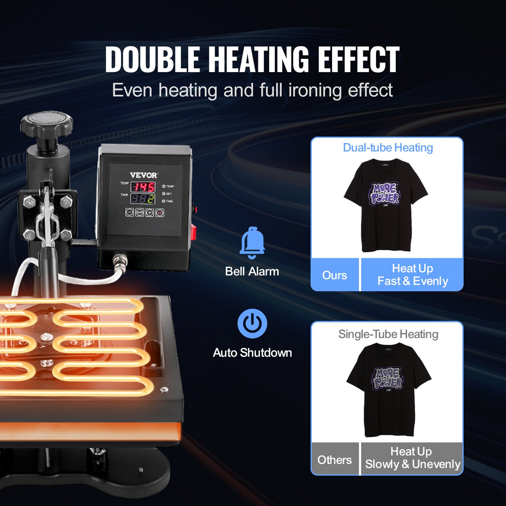 VEVOR Prensa de Calor, de 12x10 Pulgadas,  de Impresión de 30x23 cm Sublimación por Transferencia de Calor