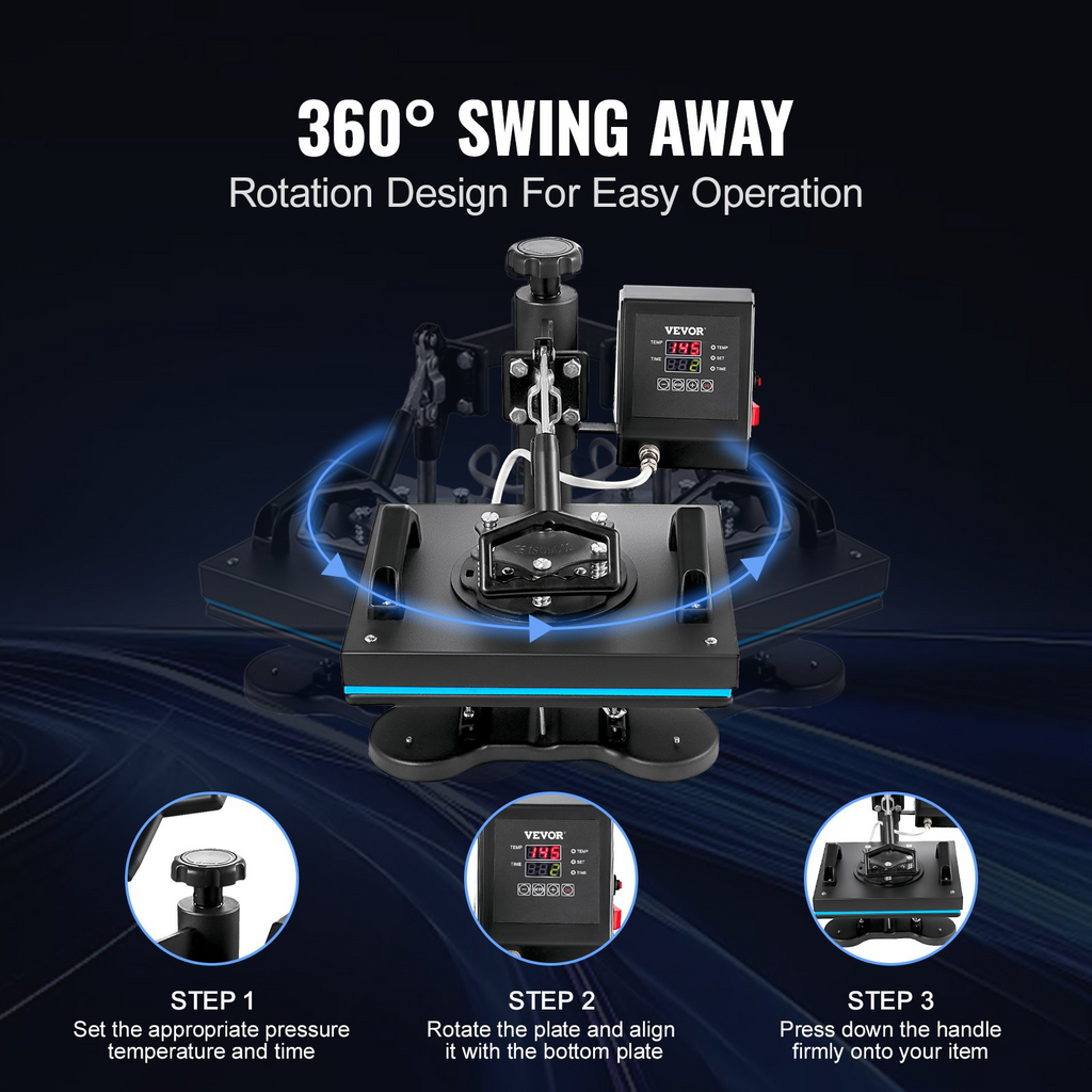 VEVOR Prensa de Calor, de 12x10 Pulgadas,  de Impresión de 30x23 cm Sublimación por Transferencia de Calor