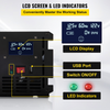 Inversor de corriente VEVOR, inversor de onda sinusoidal modificada de 3600 W, convertidor de coche de CC de 12 V a CA de 120 V, con pantalla LCD