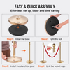 VEVOR Stanchion Post with Velvet Rope, 4-Pack Crowd Control Stanchion with 2PCS 5FT Red Velvet Ropes, Stainless Steel Queue Barrier Line Divider with Fillable Base & Ball Top for Wedding Museum Party