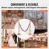 VEVOR Stanchion Post with Velvet Rope, 4-Pack Crowd Control Stanchion with 2PCS 5FT Red Velvet Ropes, Stainless Steel Queue Barrier Line Divider with Fillable Base & Ball Top for Wedding Museum Party