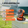 VEVOR Portable Fan Rechargeable 9 inch, Battery Powered Fan with LED Lantern, 4 Speeds Adjustable & 45°/90°Automatic Swivel & Timer , USB Battery Operated Fans for Travel Bedroom Home Camping Office