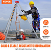 VEVOR 2600 lbs Winch Confined Space Tripod Kit, Confined Space Tripod 8' Legs and 98' Cable, Confined Space Rescue Tripod 33' Fall Protection with Blower, Gas detector, Harness.